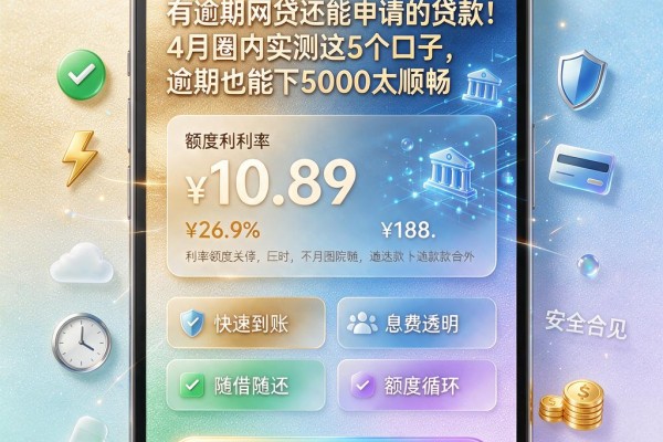有逾期网贷还能申请的贷款！4月圈内实测这5个口子，逾期也能下5000太顺畅