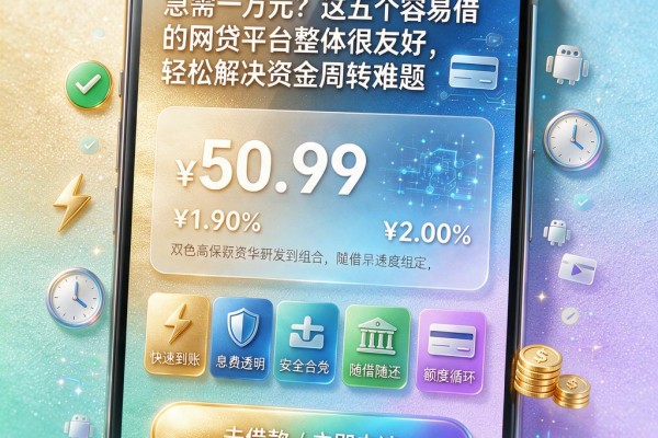 急需一万元?这五个容易借的网贷平台整体很友好,轻松解决资金周转难题