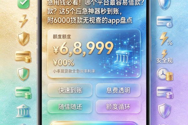 急用钱必看!哪个平台最容易借款?这5个应急神器秒到账,附6000贷款无视查的app盘点