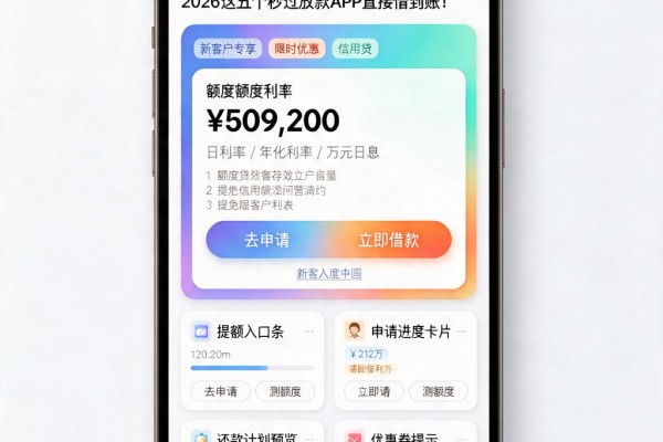 有卡就能贷款的平台有哪些？2026这五个秒过放款APP直接借到账！