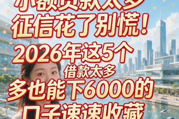 小额贷款太多征信花了别慌！2026年这5个借款太多也能下6000的口子速速收藏