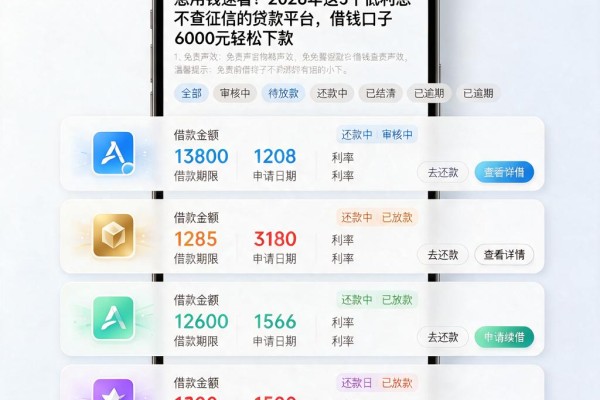 急用钱速看！2026年这5个低利息不查征信的贷款平台，借钱口子6000元轻松下款
