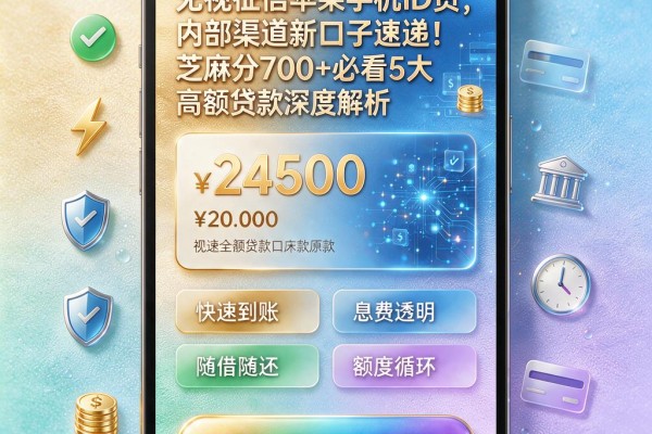 无视征信苹果手机ID贷，内部渠道新口子速递！芝麻分700+必看5大高额贷款深度解析