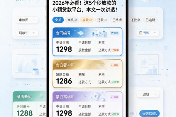 2026年必看!这5个秒放款的小额贷款平台,本文一次讲透!