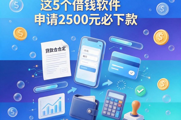 一万元小额贷款口子合集:这5个借钱软件申请2500元必下款