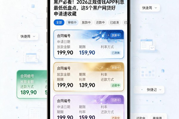 黑户必看！2026正规借钱APP利息最低盘点，这5个黑户网贷好申请速收藏