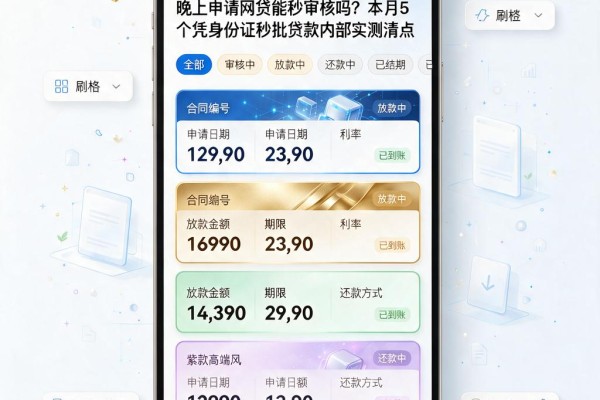 晚上申请网贷能秒审核吗？本月5个凭身份证秒批贷款内部实测清点