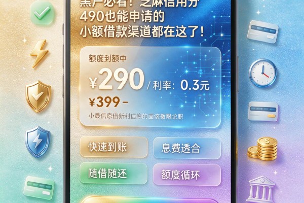 黑户必看！芝麻信用分490也能申请的小额借款渠道都在这了