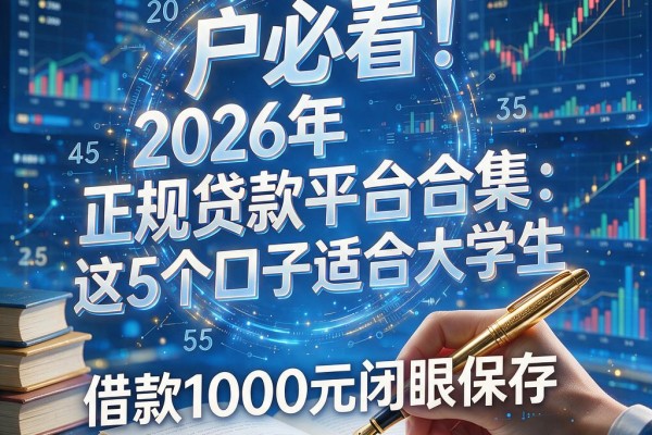 黑户必看!2026年正规贷款平台合集:这5个口子适合大学生,借款1000元闭眼保存