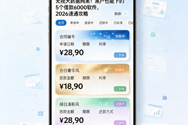 无视大数据网黑！黑户也能下的5个借款6000软件，2026速通攻略