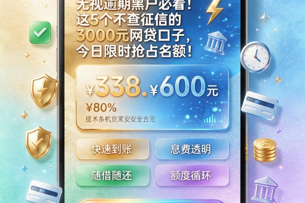 无视逾期黑户必看!这5个不查征信的3000元网贷口子,今日限时抢占名额!