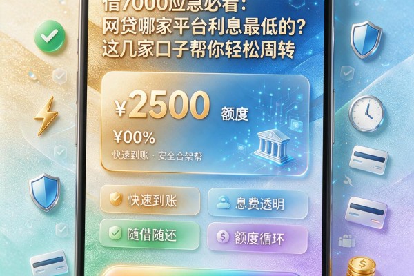 借7000应急必看：网贷哪家平台利息最低的？这几家口子帮你轻松周转