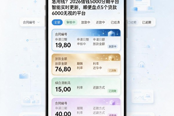 急用钱？2026借钱5000分期平台智能实时更新，顺便盘点5个贷款6000无视的平台