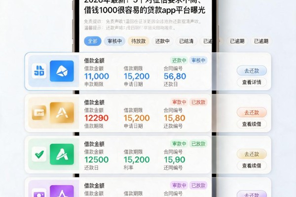 2026年最新!5个对征信要求不高、借钱1000很容易的贷款app平台曝光