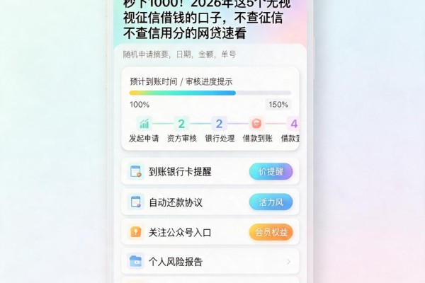 秒下1000！2026年这5个无视征信借钱的口子，不查征信不查信用分的网贷速看