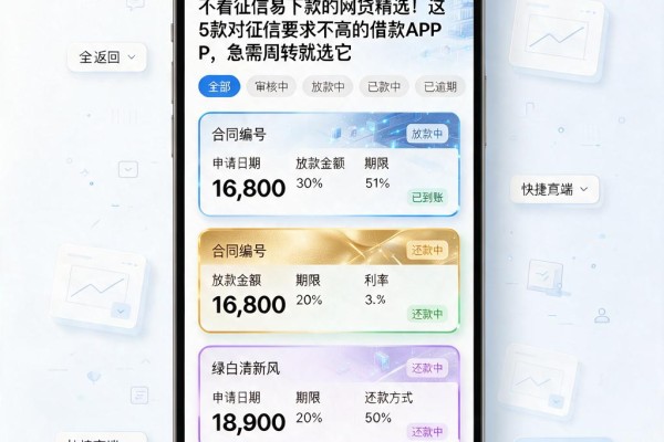 不看征信易下款的网贷精选！这5款对征信要求不高的借款APP，急需周转就选它