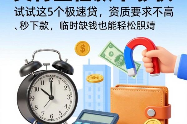 支付宝借款不够快？试试这5个极速贷，资质要求不高、秒下款，临时缺钱也能轻松周转！
