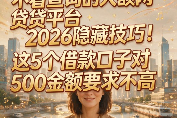 不看查询的大额网贷平台2026隐藏技巧!这5个借款口子对500金额要求不高
