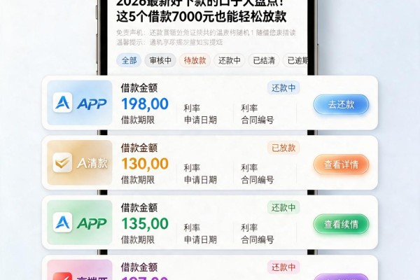 2026最新好下款的口子大盘点！这5个借款7000元也能轻松放款