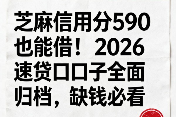 芝麻信用分590也能借！2026速贷口子全面归档，缺钱必看