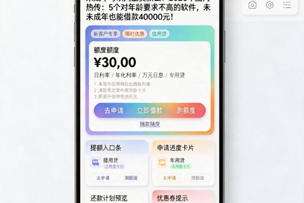 未成年可以网上贷款么？2026年圈内热传：5个对年龄要求不高的软件，未成年也能借款40000元！
