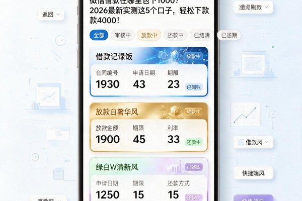 微信借款在哪里包下1000?2026最新实测这5个口子,轻松下款4000!