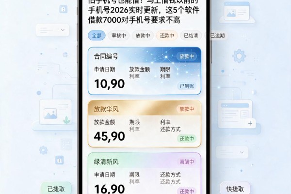 旧手机号也能借!马上借钱以前的手机号2026实时更新,这5个软件借款7000对手机号要求不高