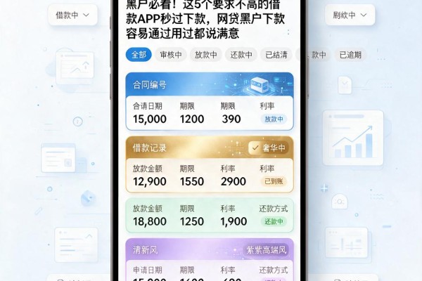 黑户必看!这5个要求不高的借款APP秒过下款,网贷黑户下款容易通过用过都说满意