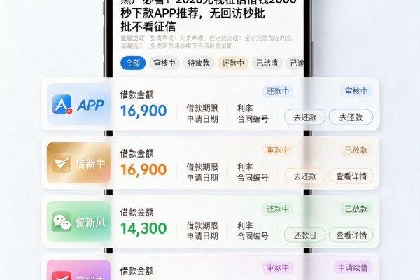 黑户必看!2026无视征信借钱2000秒下款APP推荐,无回访秒批不看征信