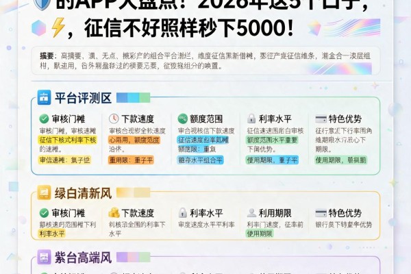 征信黑、征信烂、无视黑白也能借款的APP大盘点!2026年这5个口子,征信不好照样秒下5000