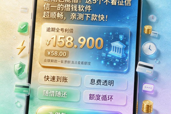 逾期也能借!这5个不看征信的借钱软件超顺畅,亲测下款快