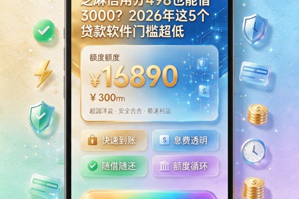 芝麻信用分498也能借3000?2026年这5个贷款软件门槛超低