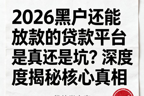 2026黑户还能放款的贷款平台是真还是坑?深度揭秘核心真相