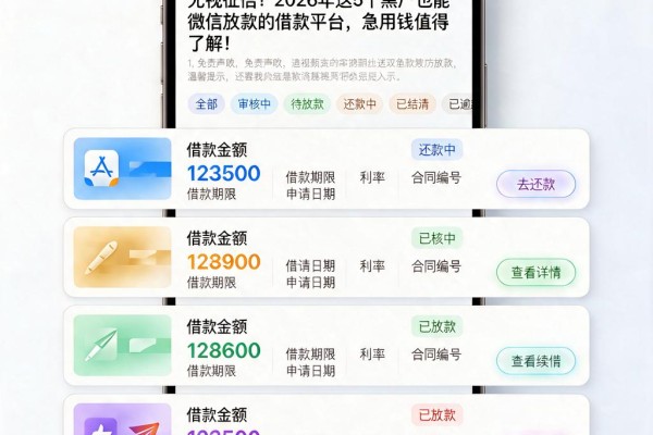 无视征信！2026年这5个黑户也能微信放款的借款平台，急用钱值得了解