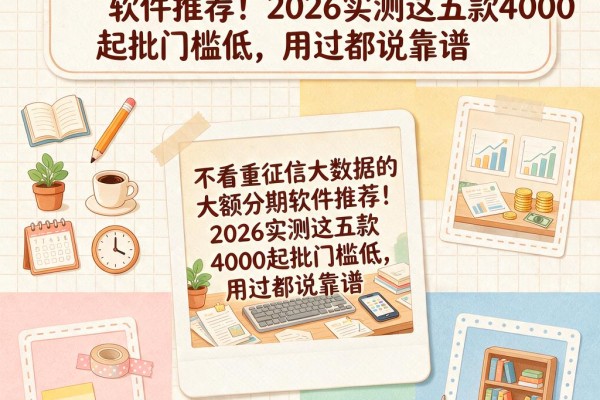 不看重征信大数据的大额分期软件推荐!2026实测这五款4000起批门槛低,用过都说靠谱