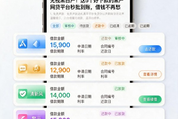 无视黑白户!这5个好下款的黑户网贷平台秒批到账,借钱不再愁