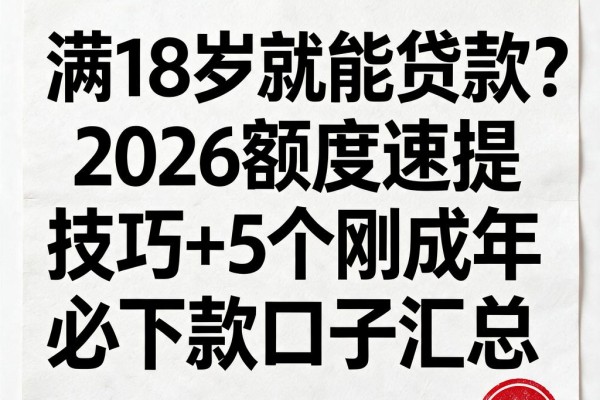 满18岁就能贷款？2026额度速提技巧+5个刚成年必下款口子汇总