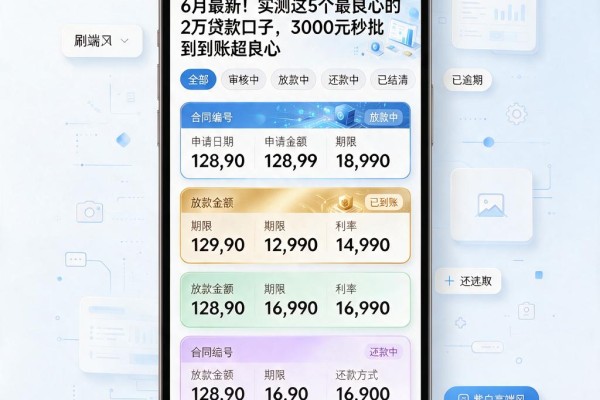 6月最新!实测这5个最良心的2万贷款口子,3000元秒批到账超良心