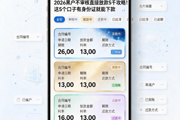 2026黑户不审核直接放款5千攻略!这5个口子有身份证就能下款