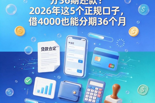 什么网贷可以借到5万分36期还款?2026年这5个正规口子,借4000也能分期36个月