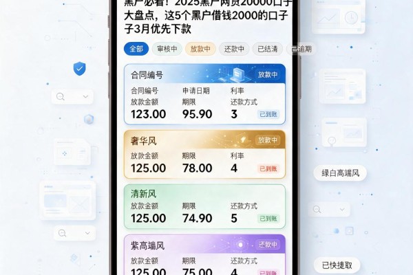 黑户必看！2025黑户网贷20000口子大盘点，这5个黑户借钱2000的口子3月优先下款