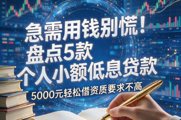 急需用钱别慌!盘点5款个人小额低息贷款,5000元轻松借资质要求不高