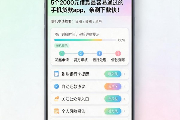 5个2000元借款最容易通过的手机贷款app，亲测下款快！