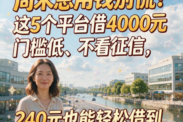 周末急用钱别慌!这5个平台借4000元门槛低、不看征信,240元也能轻松借到