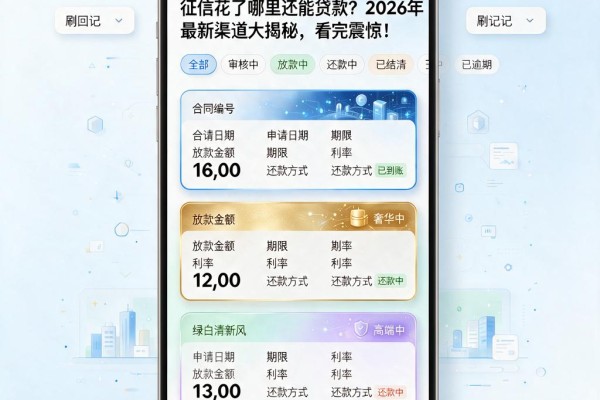 征信花了哪里还能贷款?2026年最新渠道大揭秘,看完震惊!