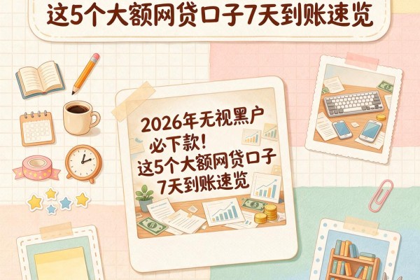 2026年无视黑户必下款!这5个大额网贷口子7天到账速览