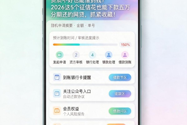 资质不好也能借到钱?2026这5个征信花也能下款五万分期还的网贷,抓紧收藏!
