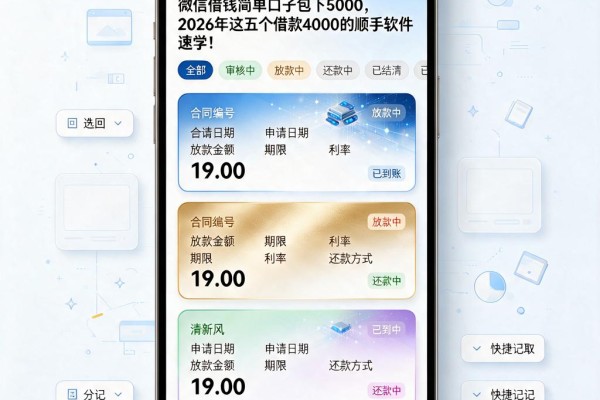 微信借钱简单口子包下5000，2026年这五个借款4000的顺手软件速学！