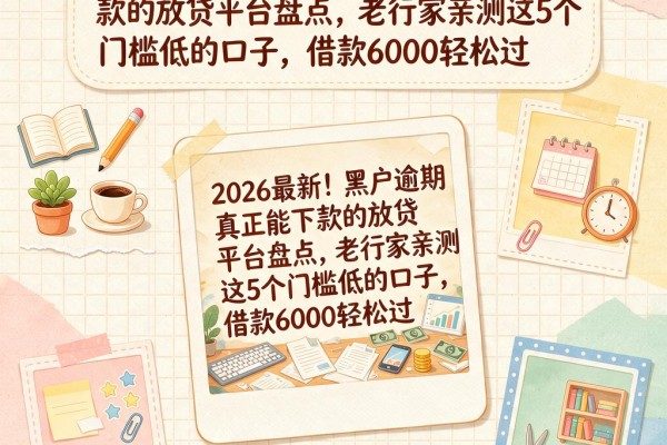 2026最新！黑户逾期真正能下款的放贷平台盘点，老行家亲测这5个门槛低的口子，借款6000轻松过