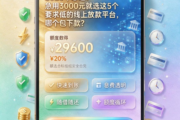 2026年必过！急用3000元就选这5个要求低的线上放款平台，哪个包下款？